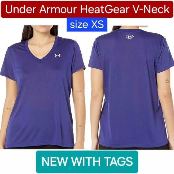 Under Armour Heat Gear loose fit T-Shirt - size XS - purple - NWT - Picture 1 of 5